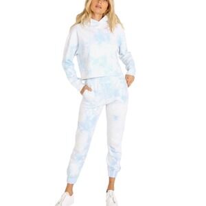FRANKIE'S BIKINIS Tie Dye Funfetti Matching Set Burl Hoodie/Aidan Joggers Size M